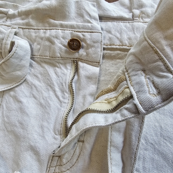 Free People Splendor In The Grass Front Tie Paper Bag Waist Mini Skirt Size 8 - Picture 9 of 16